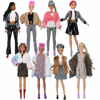 2022.8 Novo DIY Pozimi Eleganten Modni Oblačila za 30 Cm Barbie Lutka Vrhu in Hlače Obleko Pribor za 11.5 Cm Lutke Igrače