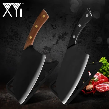 XYj 7 palčni Kitajski Kuhinji Sekljanje, Noži za Les Ročaj Kuharski Nož 3CR13 iz Nerjavečega Jekla, Kuhinja, Kuhanje Nož Z Nožem Pokrov