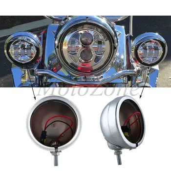 4.5 Palčni motorno kolo LED meglenke nametitev Združljivost Za Harley Cesti Kralj Electra Glide Black Chrome