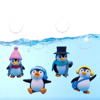 Okrasni Ne Deformirana Varnost Risanka Pingvin Obliko Plavajoče Akvarij Obesek Lepe Fish Tank Krajinsko za Dom