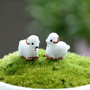 10PCS Lepe Ovce Živalskih Figur Smolo Miniaturne Figurice Obrti Bonsaj Lonci Doma Pravljice, Vrtni Okraski Okraski Terraruim