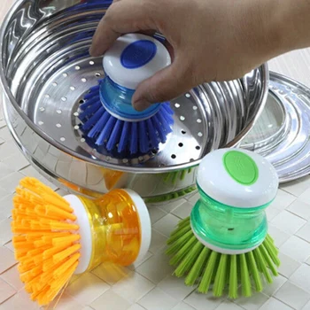 1PC Naključno Barvo Kuhinje Home Pomivalni Pralni Čopič za Tekoči Detergent Scruber Soline Čiščenje