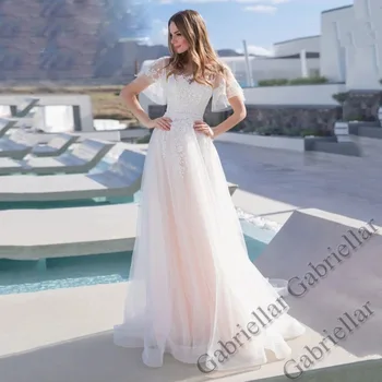 Gabriellar 2022 Ženske Poročna Obleka Princess Lepe Appliques Zabuhle HalfSleeve Zbiranjem Obleke Prilagojene Vestido de casamento