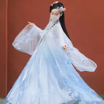 Kitajski Tradicionalni Hanfu Obleke za Ženske Lepe Čipke, Vezenine Cosplay Vila Stari Letnik Princesa Dance Party Obleke