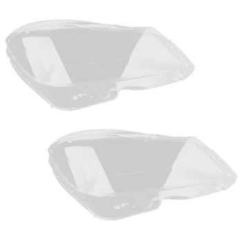 2X Jasno Objektiv Lampshade Pokrov so Primerni Za Mercedes-Benz C-Razred W204 C180 C200 C260 2011-2013,Vodja Svetlobe Lupini Levo