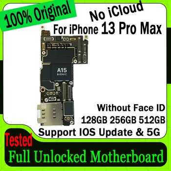 Ne icloud Za iphone 13 Pro Max Motherboard Original Odkleniti Poln žetonov 100% Testirani Logiko Odbor 128GB 256GB 512GB Brezplačna dostava