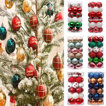 Novih 6 cm 30pcs Božič Žogo Božično Drevo Ornament Doma Pisane Božič Obesek Visi Novo Leto Stranka Dekoracijo Darilo 2022