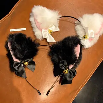 Mačka Ušesa Lolita Cosplay Kawaii Plišastih Mucek Uho Black Ostra Anime Pribor Andmade Gothic Dekor