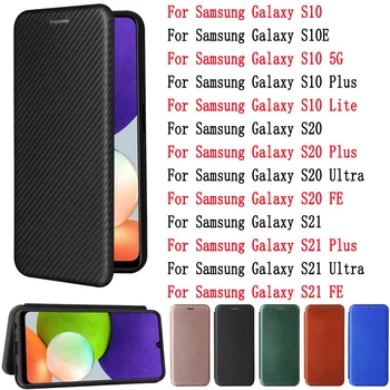Sunjolly Za Samsung Galaxy S10 S10E S10 5G S10 Plus, Lite S20 S21 Plus Ultra FE Primeru Zajema coque Usnja Flip Kartice Denarnice Stojalo