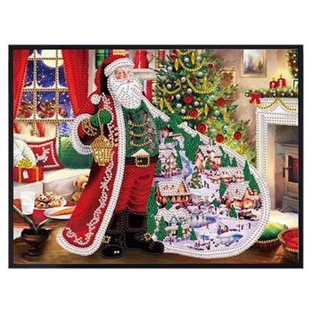 Posebno Oblikovan Diamond Slikarstvo Santa Claus DIY 5D Navzkrižno šiv Kompleti Kristalno Nosorogovo Umetnosti Doma Dekor Božično darilo