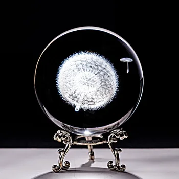 Kristalno Kroglo 3D Lasersko Vgravirana Regrat Miniaturni Stekla Svetu Sferi Doma Dekorativni Okras Obrti, Darila Figuras De Cristal
