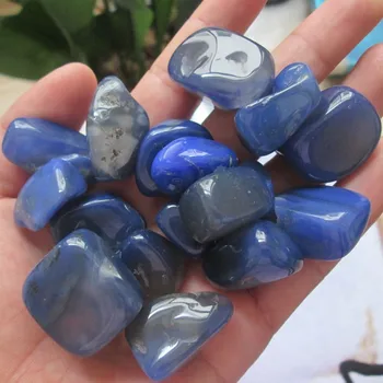 200 g Padle Kamni, Naravna Modra Agate kristalno Žep Kamnov, kremena palm kamen Reiki Zdravljenje