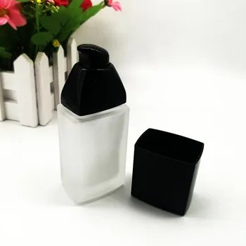 30 ml kvadratnih motnega stekla losjon steklenico kozmetični BB CC krema tekoča podlaga embalaža, posoda s črno kapo